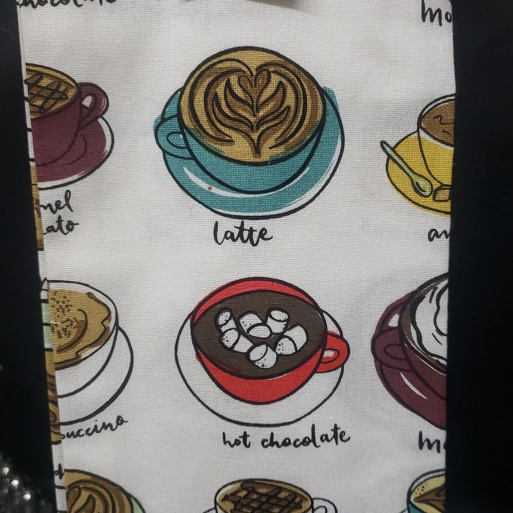 Design Imports NWT 100% Cotton Kitchen Towel Set/2 with Coffee Design